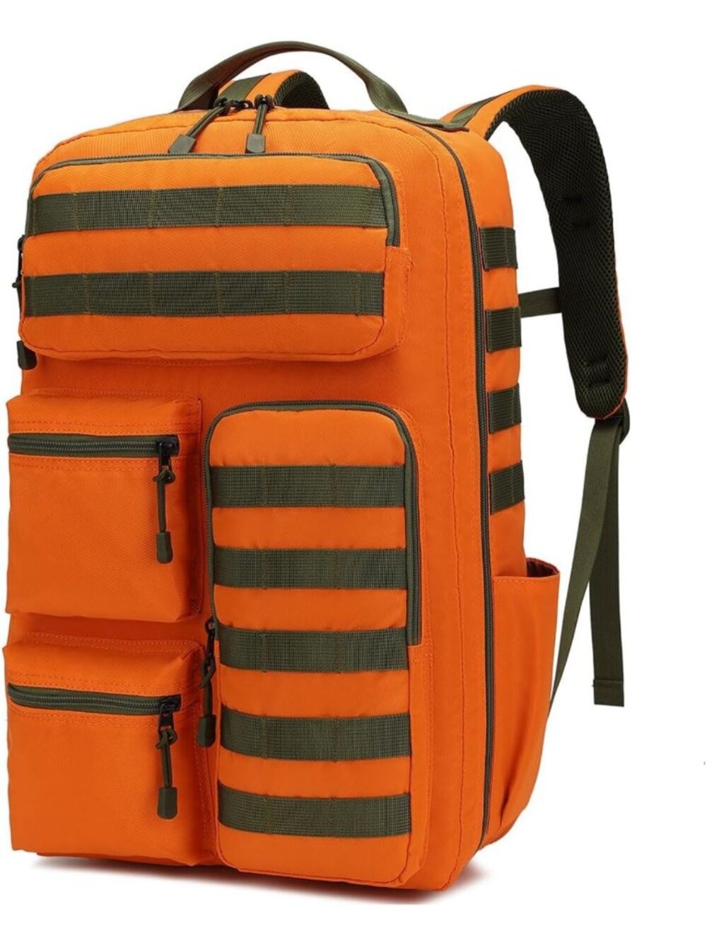 High-Visibility Orange 30L Tactical Backpack - Waterproof MOLLE for Hiking